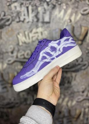 Женские кроссовки nike air force 1 qs purple skeleton halloween / smb4 фото