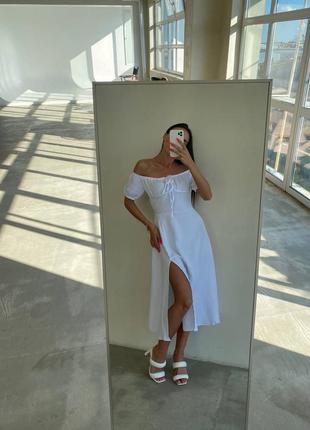 Платье белое в стиле прованс муслин хлопок легкий не парит лето тренд 20234 фото