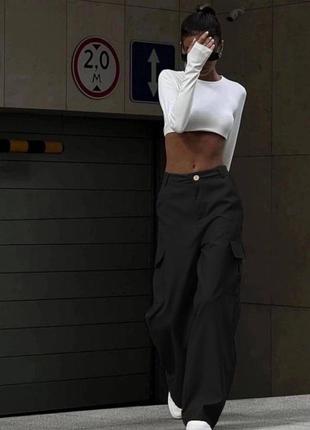 Женские брюки карго из коттона6 фото