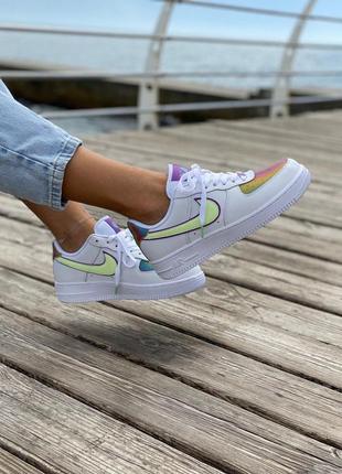 Женские кроссовки nike air force white multicolor / smb