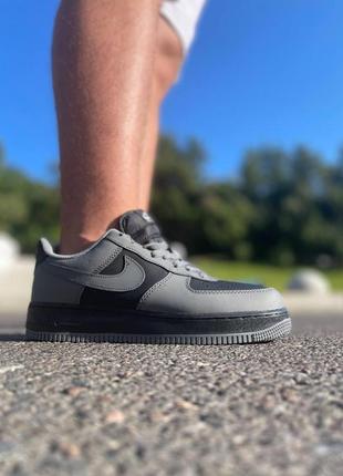 Мужские кроссовки nike air force 1 grey black / smb