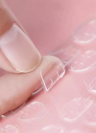 Накладні нігті міндаль френч рожевий білий край накладные ногти