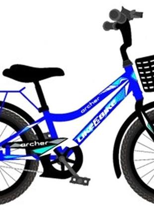 Велосипед двоколісний 14'' like2bike archer 211411 синій, сталева рама, дзвінок, руч. тормоз