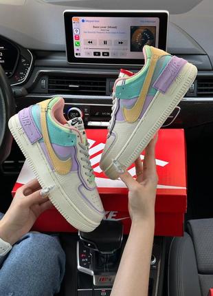 Женские кроссовки nike air force 1 shadow beige yellow mint w3 фото