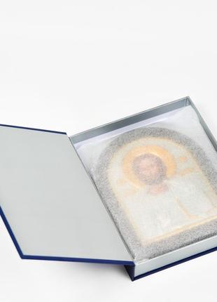 Икона иисуса христа 11х13см в серебряном окладе с позолотой4 фото