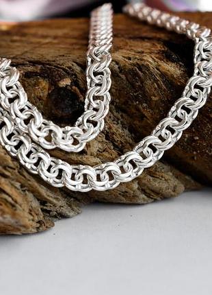 Срібний ланцюжок 925 проби плоский бісмарк 25003450