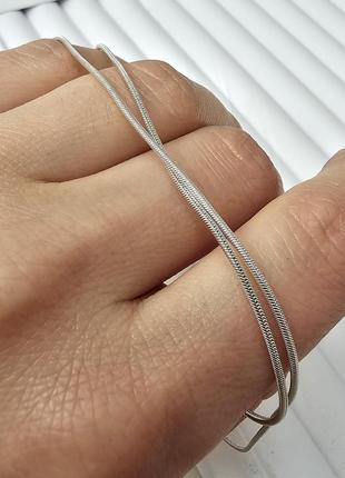 Срібна ланцюжок з оригінальним плетінням снейк5 фото