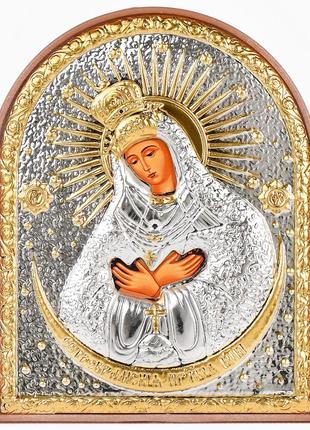 Гостробрамська ікона небесної матері 4х5,6 см аркової форми на пластиковому кіоті1 фото