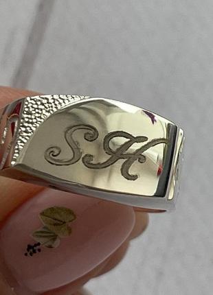 Перстень серебряный мужской под гравировку2 фото