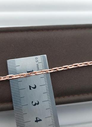 Цепочка серебряная позолоченная с анкерным плетением на шею 50 см9 фото