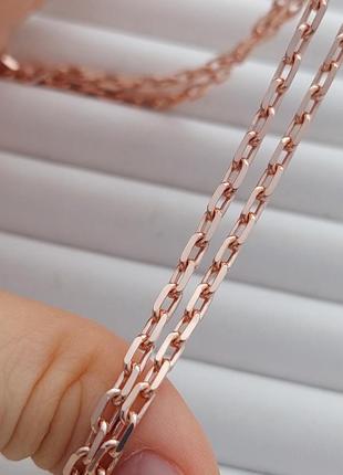 Цепочка серебряная позолоченная с анкерным плетением на шею 50 см8 фото