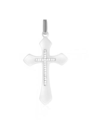 Срібний підвіс з керамікою - "хрест" п2фк1/1001