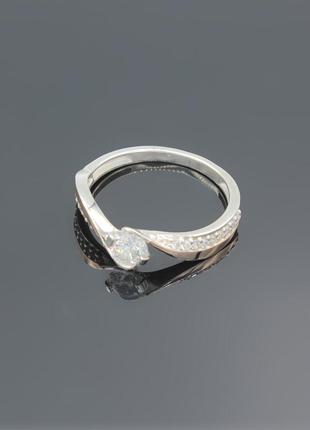 Серебряное кольцо "лиана" с золотом