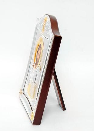 Ікона ісуса христа 20x25см в срібній рамці з позолотою3 фото