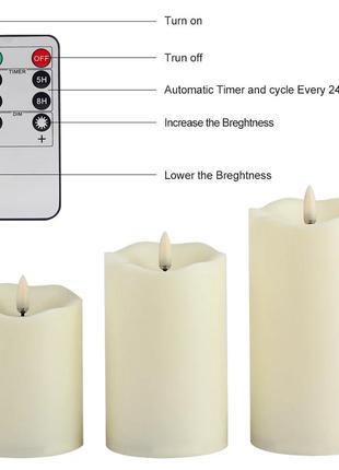 Сток світлодіодні свічки без полум'яні на батареках 3 шт2 фото