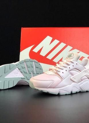 Женские кроссовки nike huarache замшевые розовые3 фото