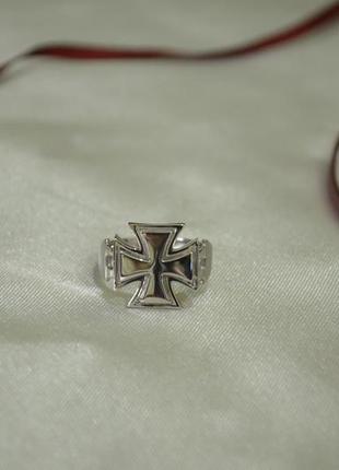 Печатка мальтійський хрест з срібла1 фото