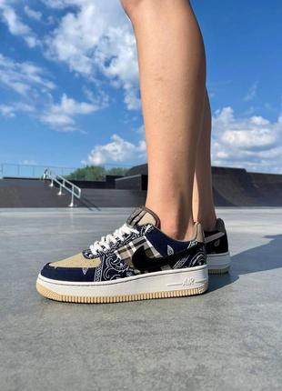 Женские кроссовки nike air force 1 cactus jack / smb