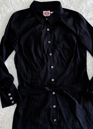 Стильное черное платье-рубашка juicy couture7 фото