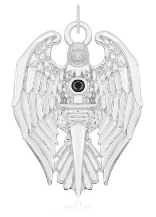 Срібний підвіс з фіанітом - "орел з кинджалом" п2фо/2901 фото