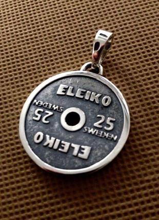 Блин (диск) от штанги  "eleiko 25 kg" из серебра