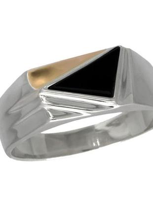 Чоловічий срібний перстень із золотою пластиною "рамзес" №76-5