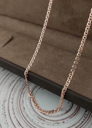 Срібний ланцюжок з плетінням нонна позолочена 55 см