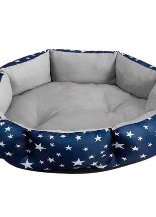 Лежак для котов собак круглый sy-2022-1208-97 gray stars m (50*18 см) 1шт