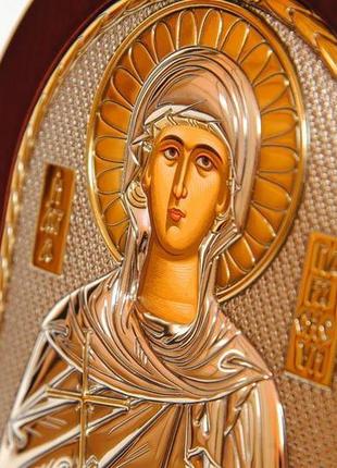 Срібна ікона свята параскева 15,6х19 см (греція)5 фото