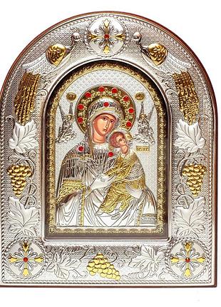 Страсна (неустанної допомоги) ікона божої матері 24x29см під склом аркової форми на дереві
