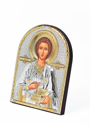 Икона пантелеймона целителя 16,3х21,3см арочной формы без рамки на дереве