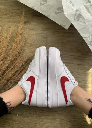 Женские кроссовки nike air force 1 white red 6 / smb