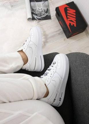 Женские кроссовки nike air force 1 double air white black / smb