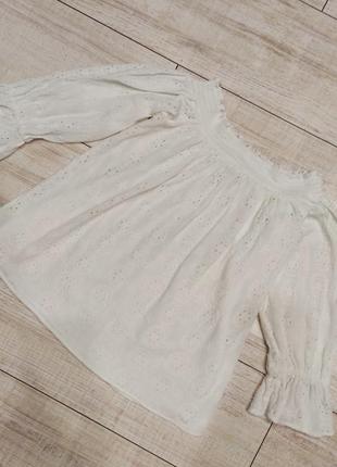 Блуза летняя белая прошва