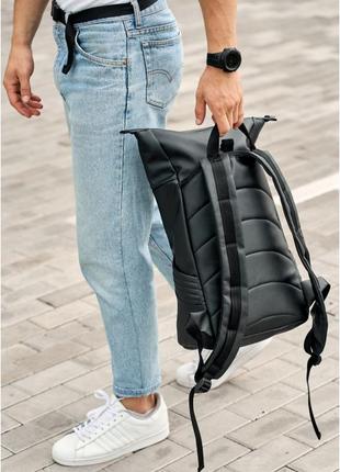 Рюкзак ролл sambag унісекс rolltop kqn чорний2 фото