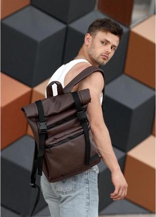 Чоловічий рюкзак ролл sambag  rolltop ltt шоколадний