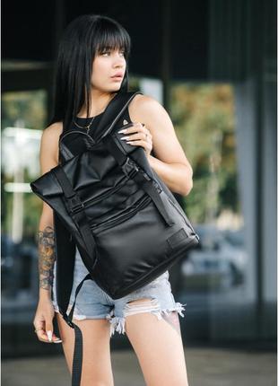 Рюкзак rolltop 0shn чорний5 фото