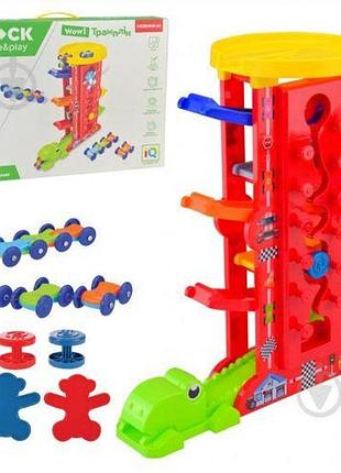 Трек iblock арт. pl-921-291 (12шт) 2 кольори,трек семирівневий +1 потрійна маш.+ 3 одинарні маш.+наліпки.,