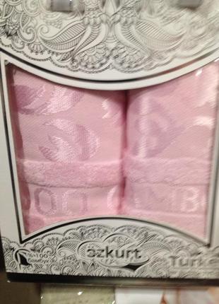 Набор бамбуковых полотенец ozkurt (турция) баня + лицо в коробке