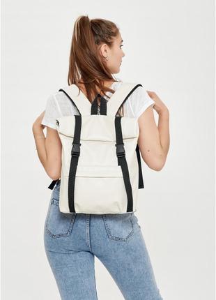 Женский городской рюкзак роллтоп sambag rolltop milton из экокожи молочный