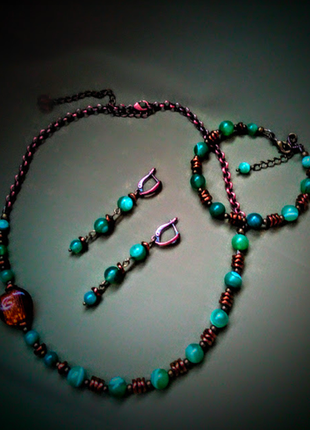 Дизайнерський браслет стильні сережки кольє чокер бохо топ джинси сумка блузка сукня туніка сарафан3 фото