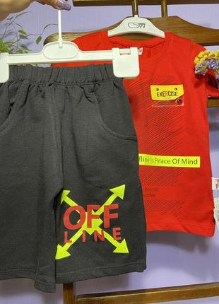 Комплекты для мальчиков футболка + бермуды offline4 фото