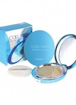 Пудра №21 тон со сменным блоком enough collagen hydro moisture two way cake spf25 pa++ тон 21