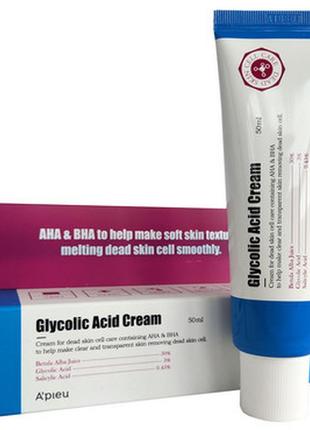 Apieu glycolic acid cream оновлюючий крем для особи з гліколевою кислотою 50ml