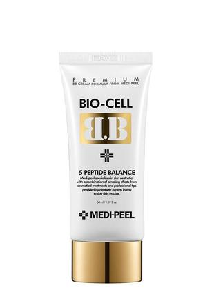 Освітлювальний бб-крем із пептидами medi-peel 5 peptide balance bio-сell bb cream