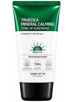 Сонцезахисний крем spf 50+/pa++++ by some mi truecica mineral 100 calming suncream spf