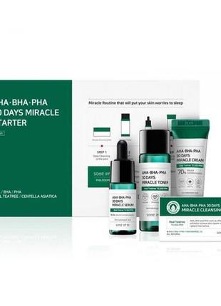 Набор для проблемной кожи с кислотами some by mi aha-bha-pha 30 days miracle starter edition1 фото