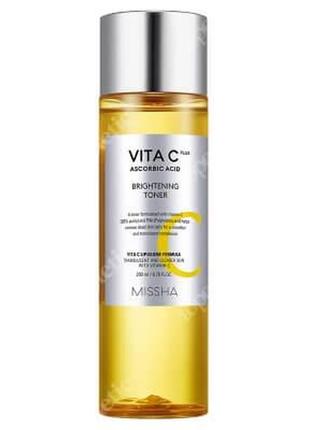 Тонер з вітаміном c missha vita c plus brightening toner 200 ml