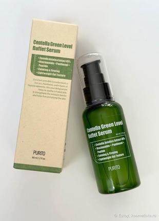 Сыворотка с экстрактом центеллы  purito centella green level buffet serum 60ml