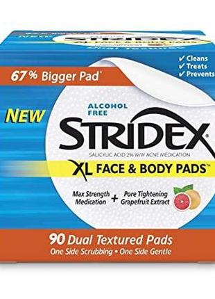 Диски очищуючі stridex xl face&body control  - засіб від вугрів 90шт1 фото